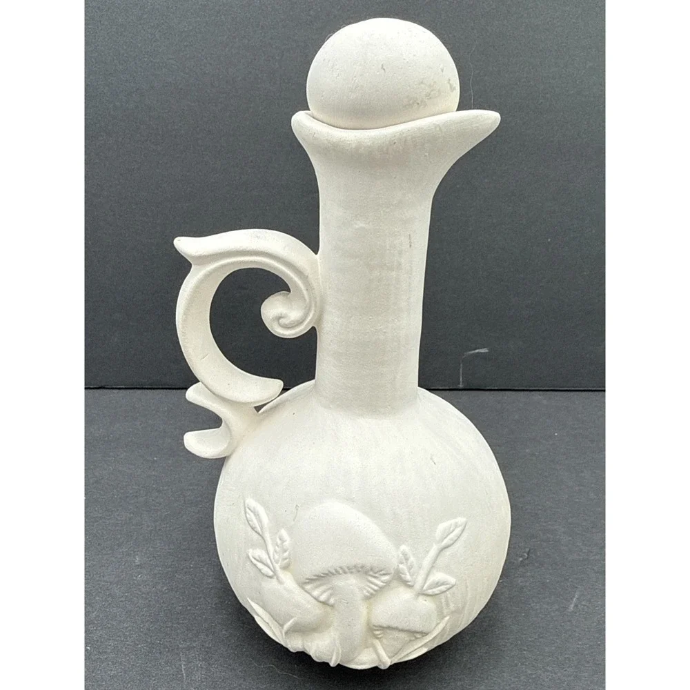 Vintage 3D Mushrooms Oil‎ And Vinegar Cruet Ready To Paint MCM